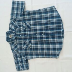 Ely Cattleman Navy and White Plaid Shirt